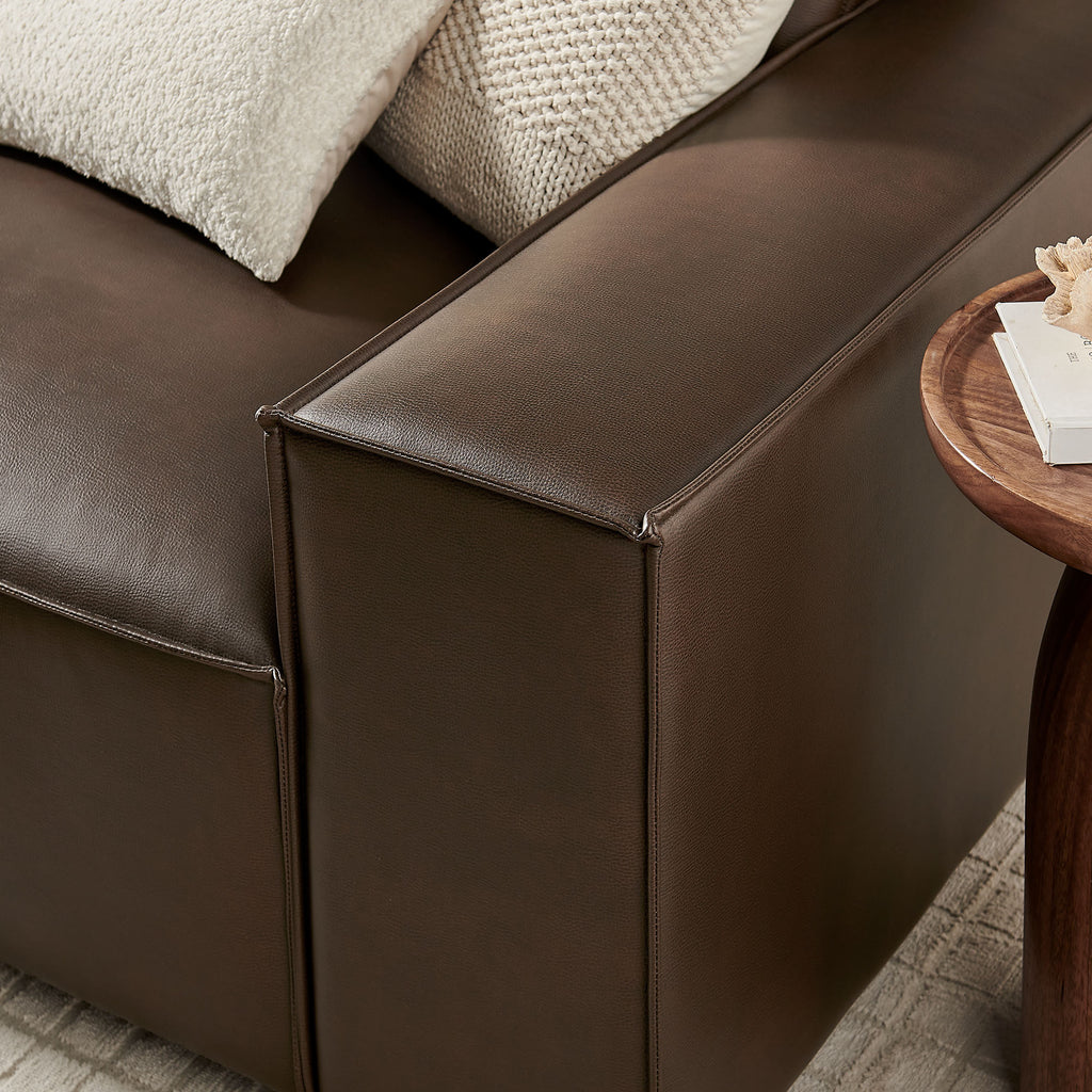 Restore 3-Piece Vegan Leather Modular Sofa Set - Espresso