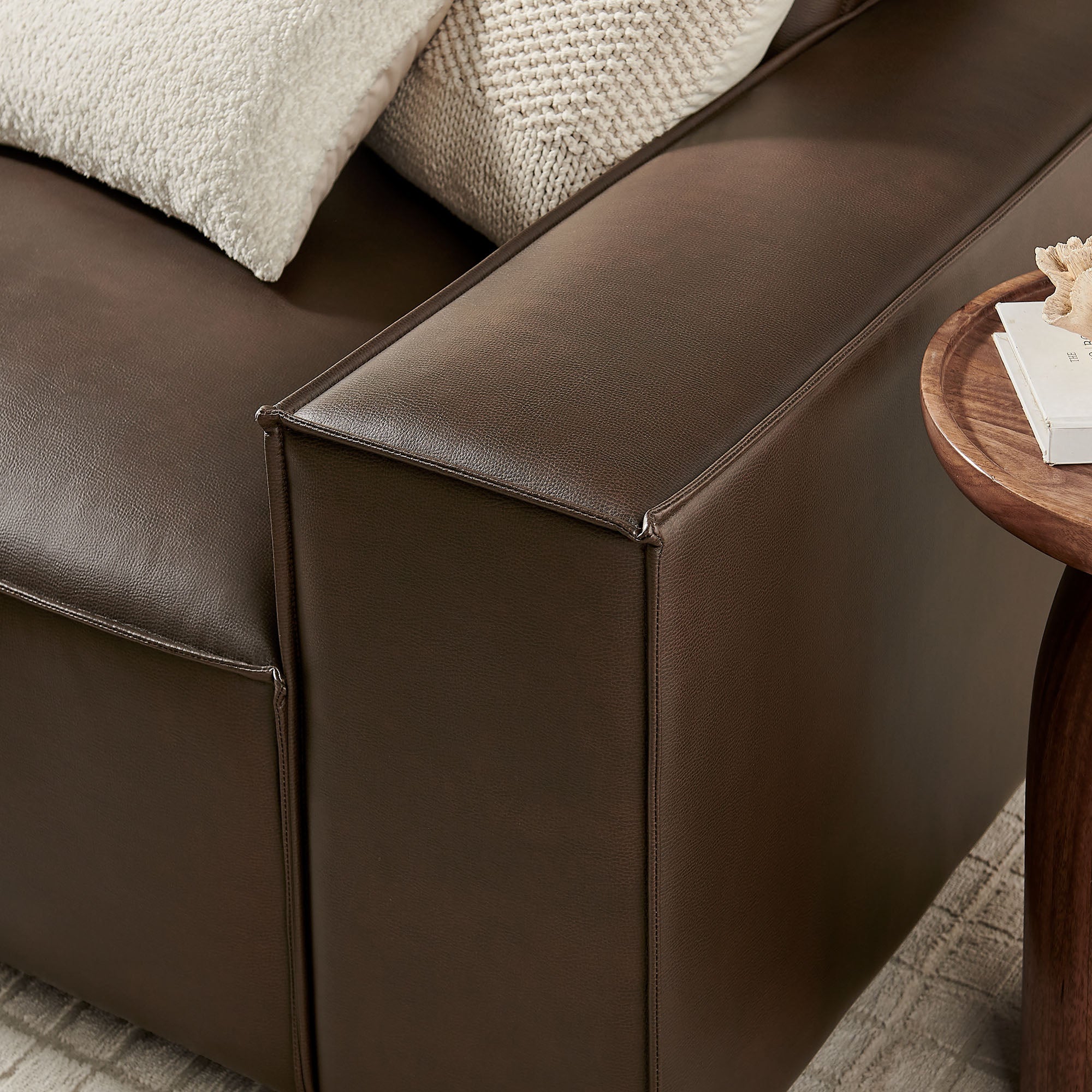 Restore 3-Piece Vegan Leather Modular Sofa Set - Espresso