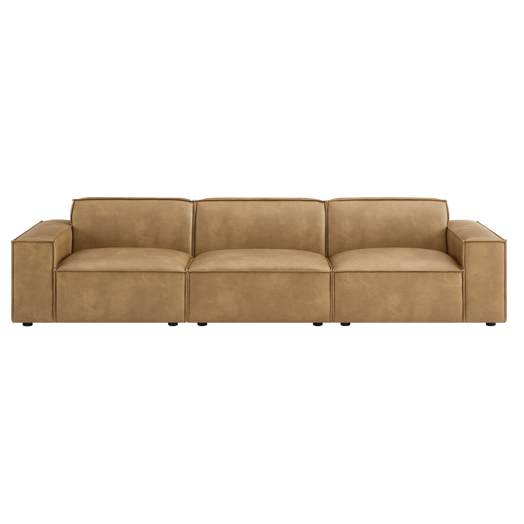 Restore 3-Piece Vegan Leather Modular Sofa Set - Toast