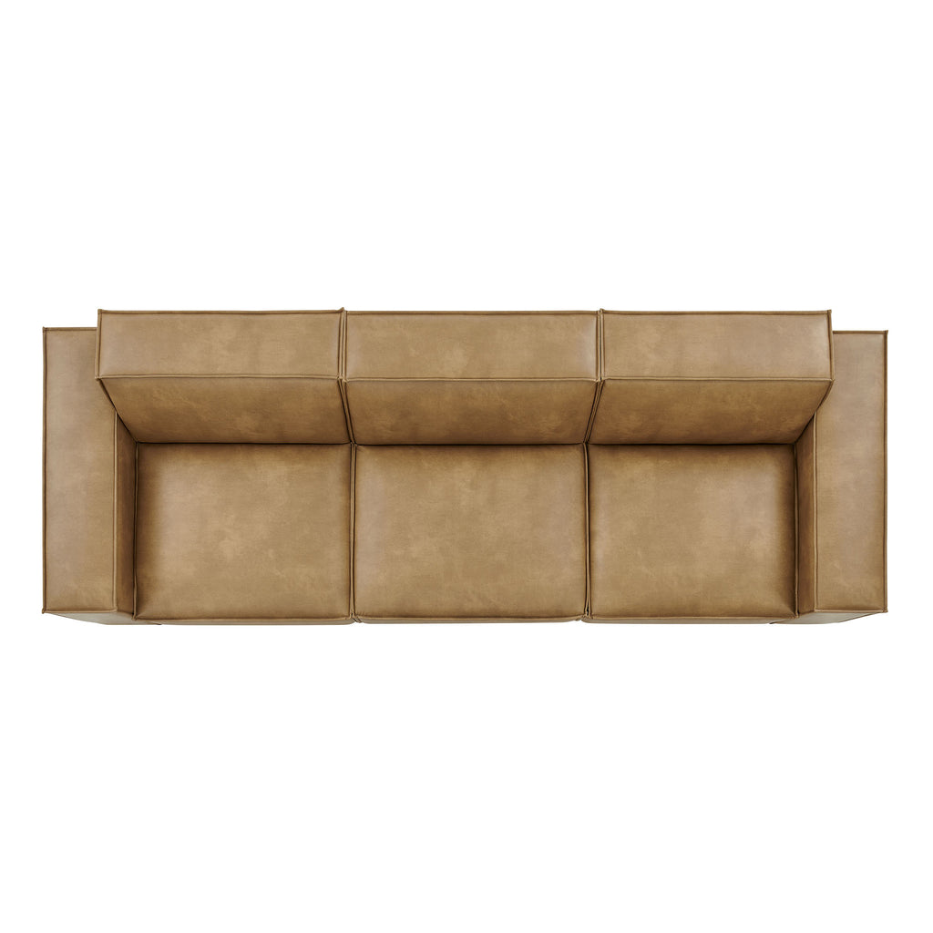 Restore 3-Piece Vegan Leather Modular Sofa Set - Toast