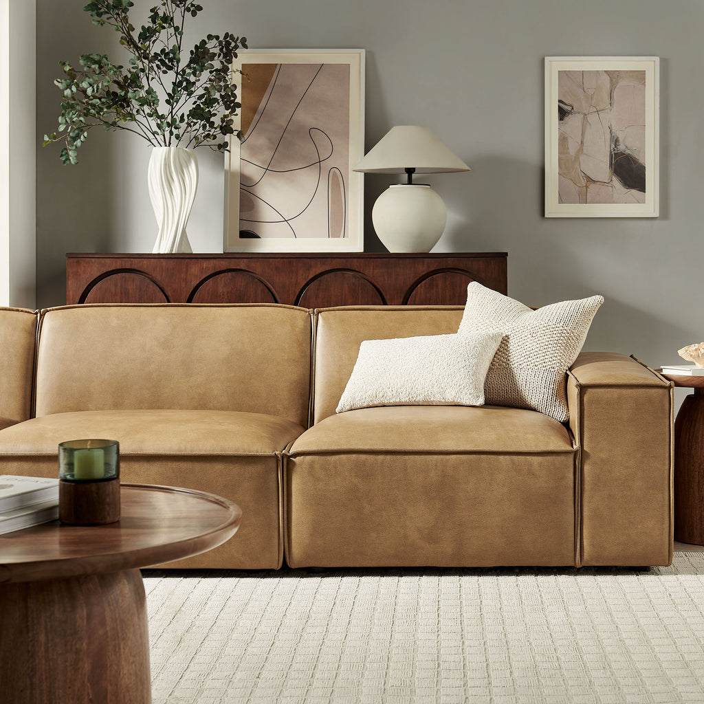 Restore 3-Piece Vegan Leather Modular Sofa Set - Toast