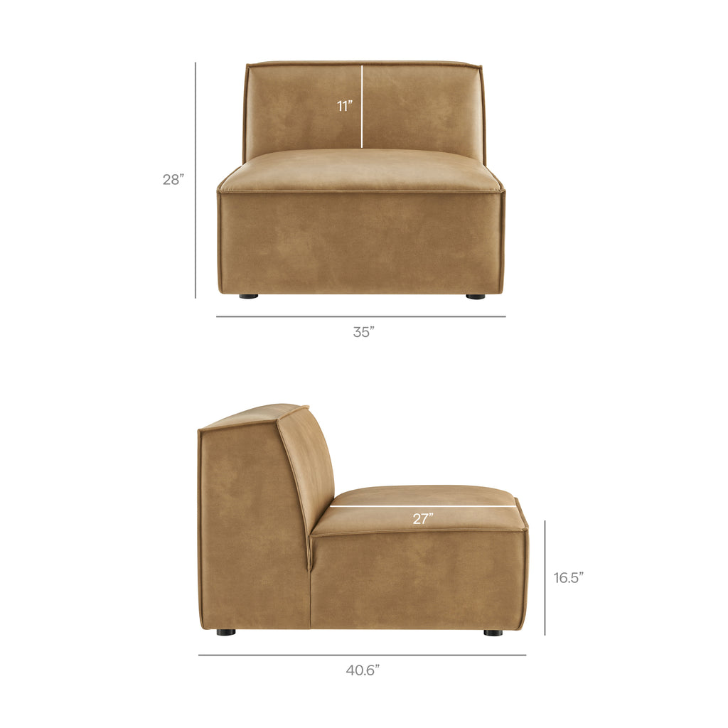 Restore 3-Piece Vegan Leather Modular Sofa Set - Toast