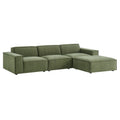 Restore 4-Piece Performance Fabric Upholstered Modular Sofa Set with Ottoman - Foliage