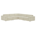 Restore 5-Piece Performance Fabric Upholstered Modular L-Shaped Sofa - Ecru