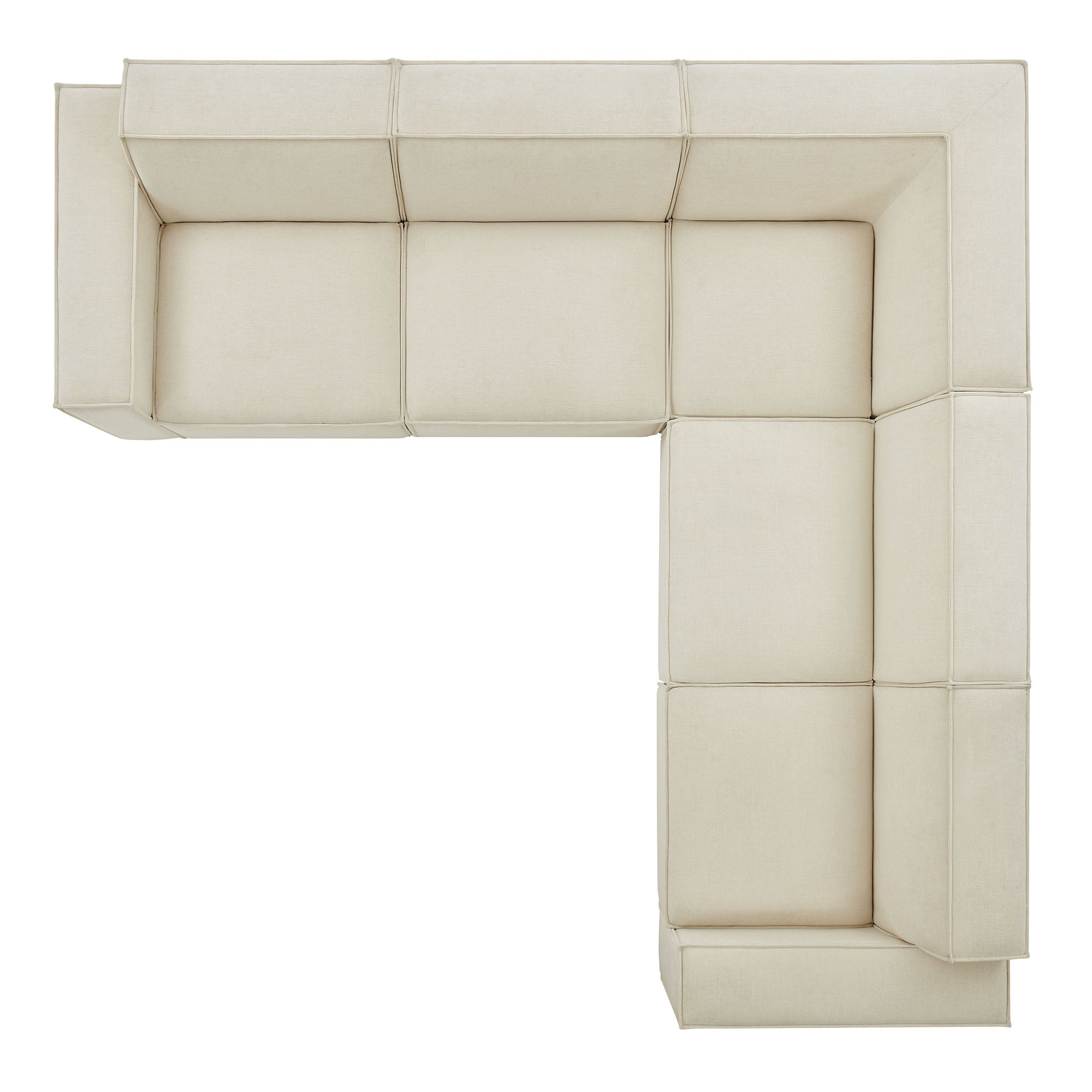 Restore 5-Piece Performance Fabric Upholstered Modular L-Shaped Sofa - Ecru