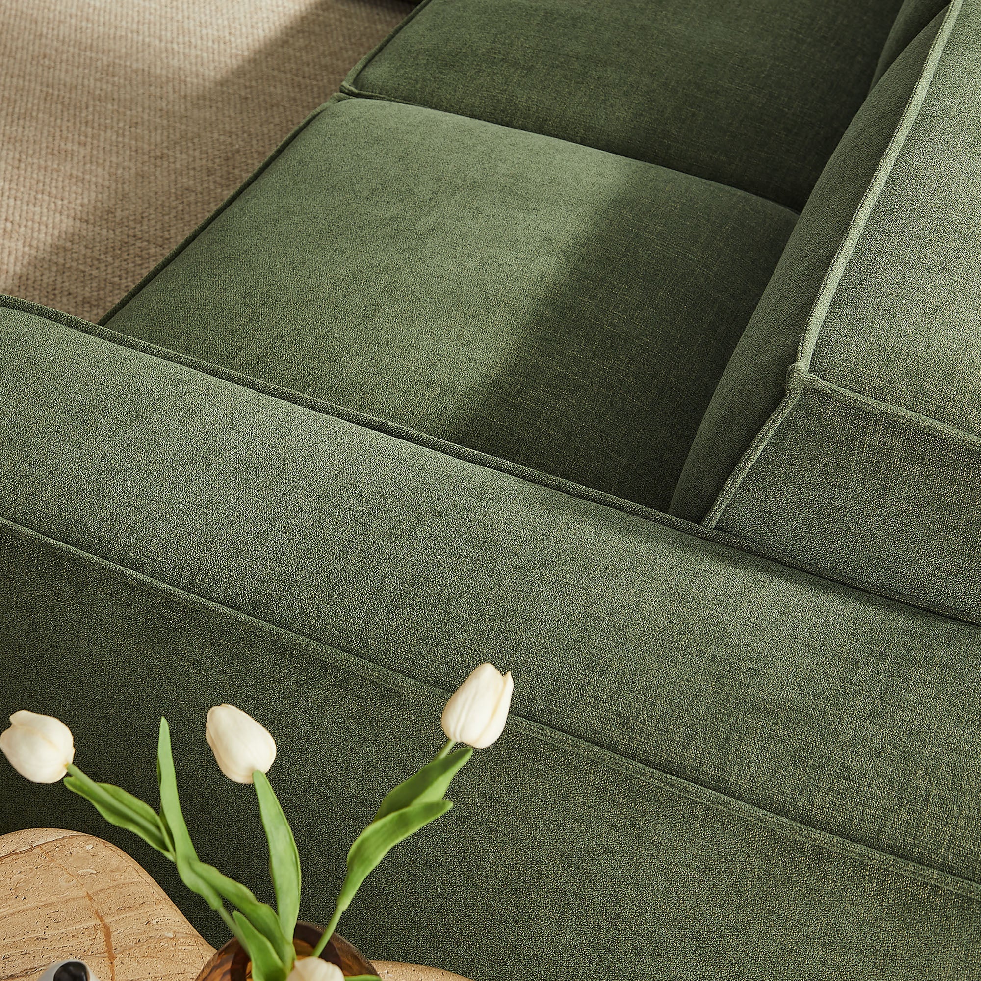 Restore 5-Piece Performance Fabric Upholstered Modular L-Shaped Sofa - Foliage