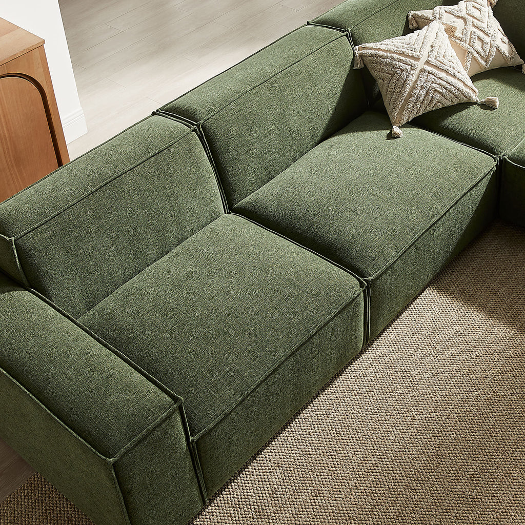 Restore 5-Piece Performance Fabric Upholstered Modular L-Shaped Sofa - Foliage