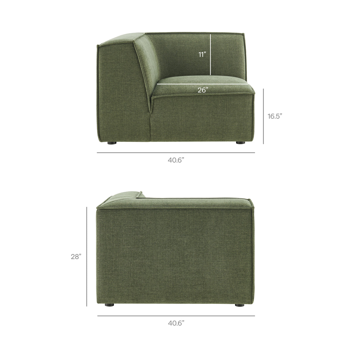 Restore 5-Piece Performance Fabric Upholstered Modular L-Shaped Sofa - Foliage