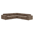 Restore 5-Piece Performance Fabric Upholstered Modular L-Shaped Sofa - Mocha