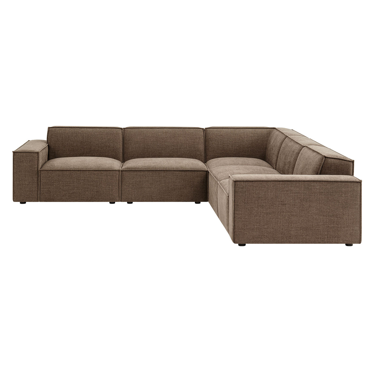 Restore 5-Piece Performance Fabric Upholstered Modular L-Shaped Sofa - Mocha