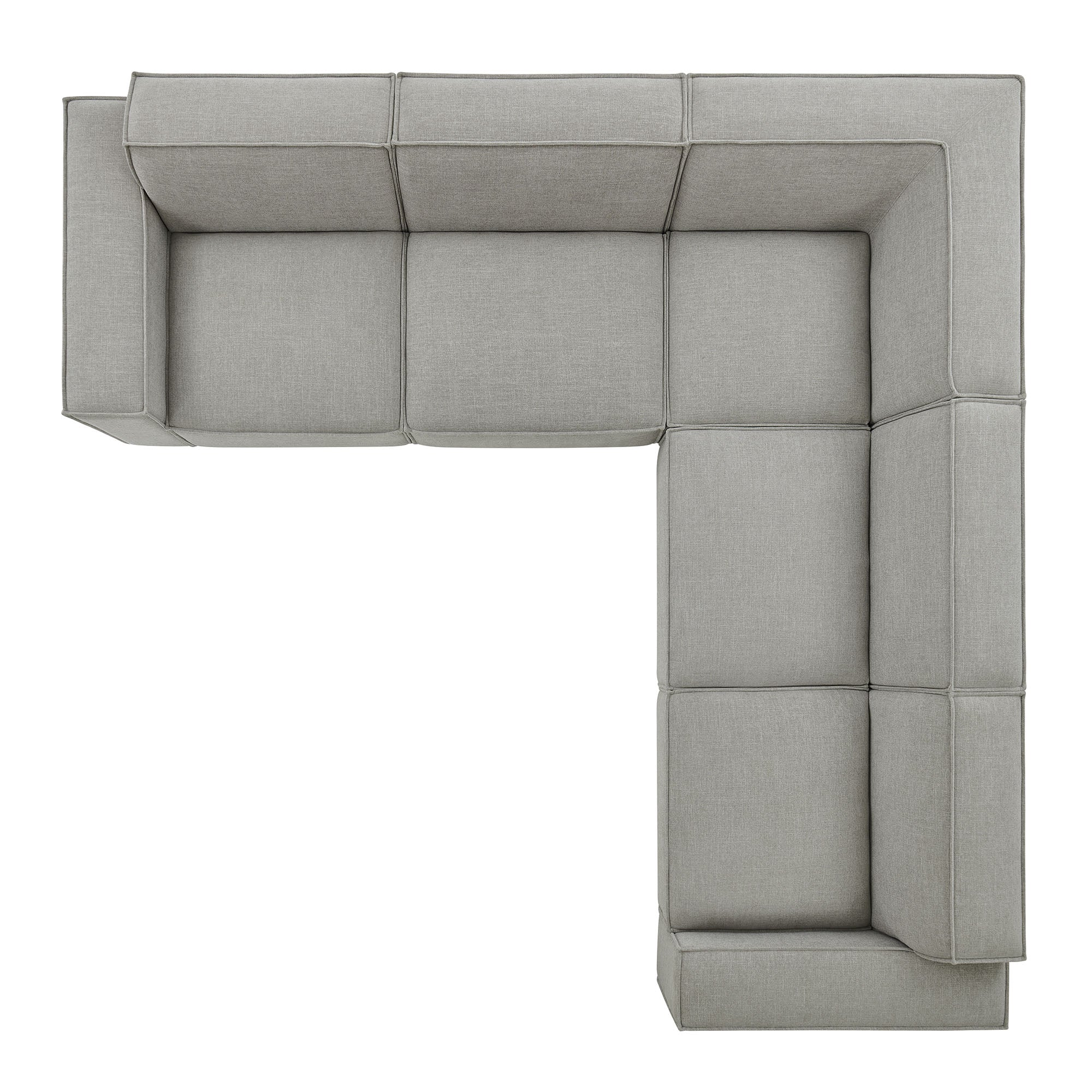 Restore 5-Piece Performance Fabric Upholstered Modular L-Shaped Sofa - Pewter