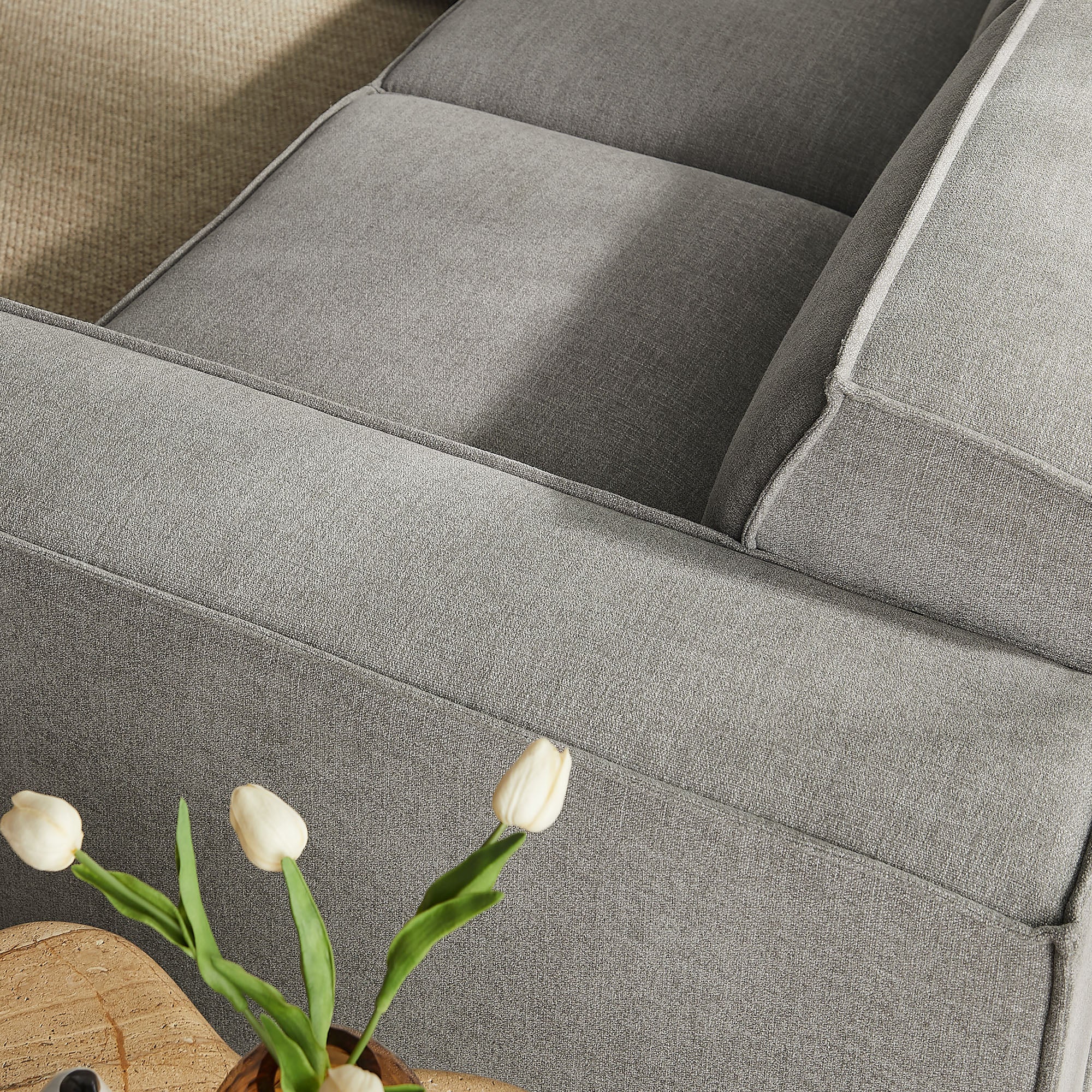 Restore 5-Piece Performance Fabric Upholstered Modular L-Shaped Sofa - Pewter