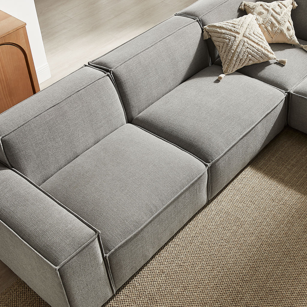 Restore 5-Piece Performance Fabric Upholstered Modular L-Shaped Sofa - Pewter