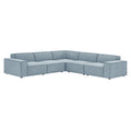 Restore 5-Piece Performance Fabric Upholstered Modular L-Shaped Sofa - Sky