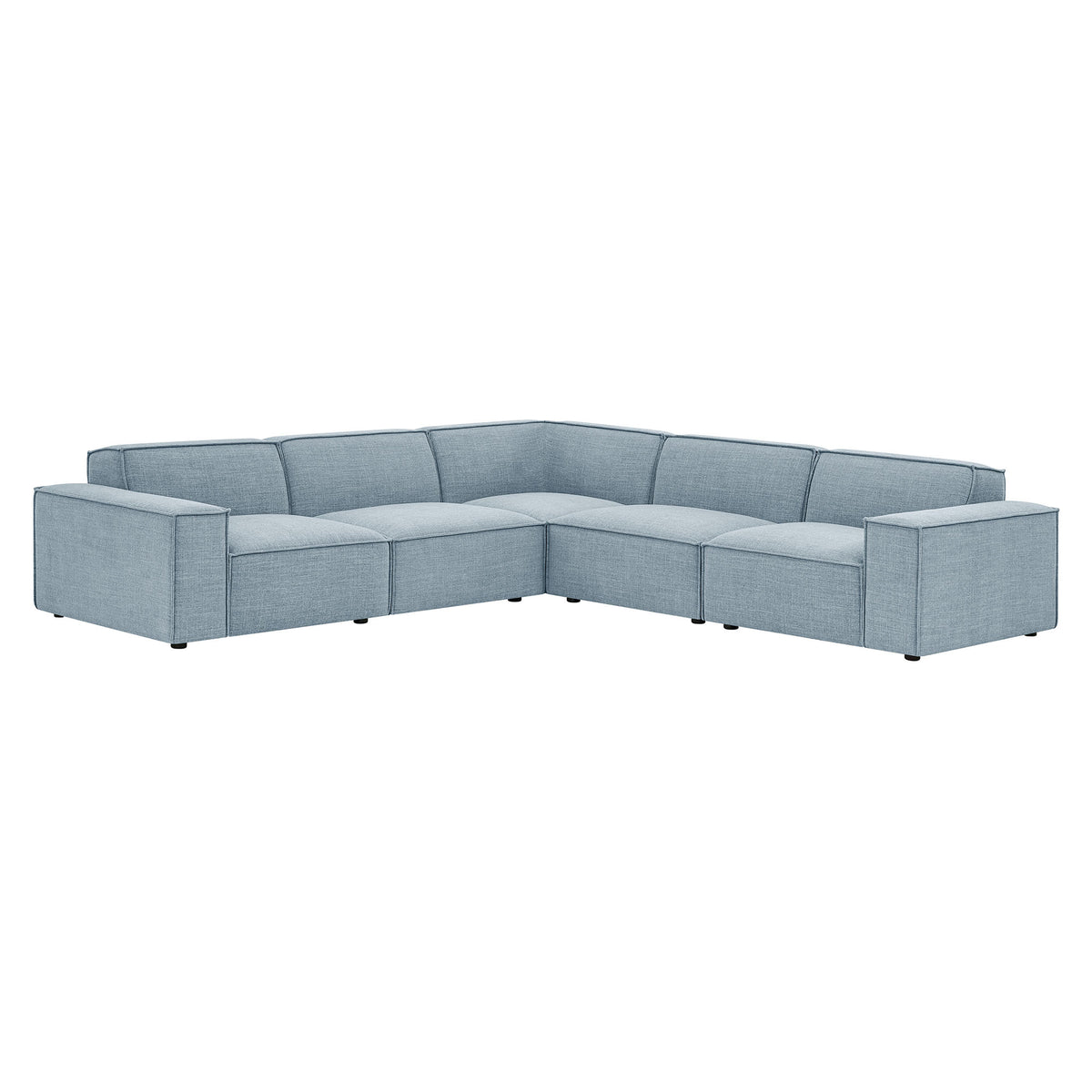 Restore 5-Piece Performance Fabric Upholstered Modular L-Shaped Sofa - Sky