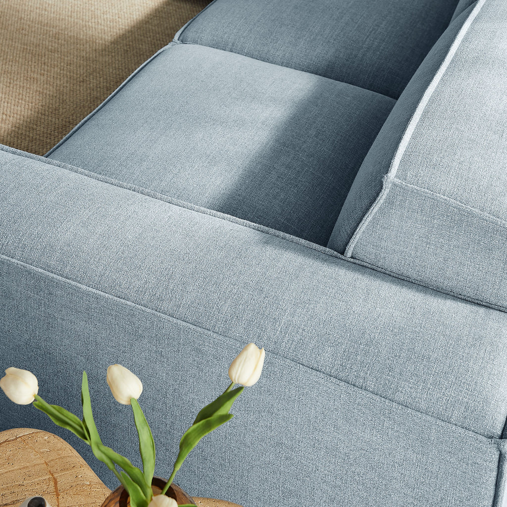 Restore 5-Piece Performance Fabric Upholstered Modular L-Shaped Sofa - Sky