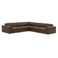 Restore 5-Piece Vegan Leather Modular L-Shaped Sofa - Espresso