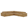 Restore 5-Piece Vegan Leather Modular L-Shaped Sofa - Toast