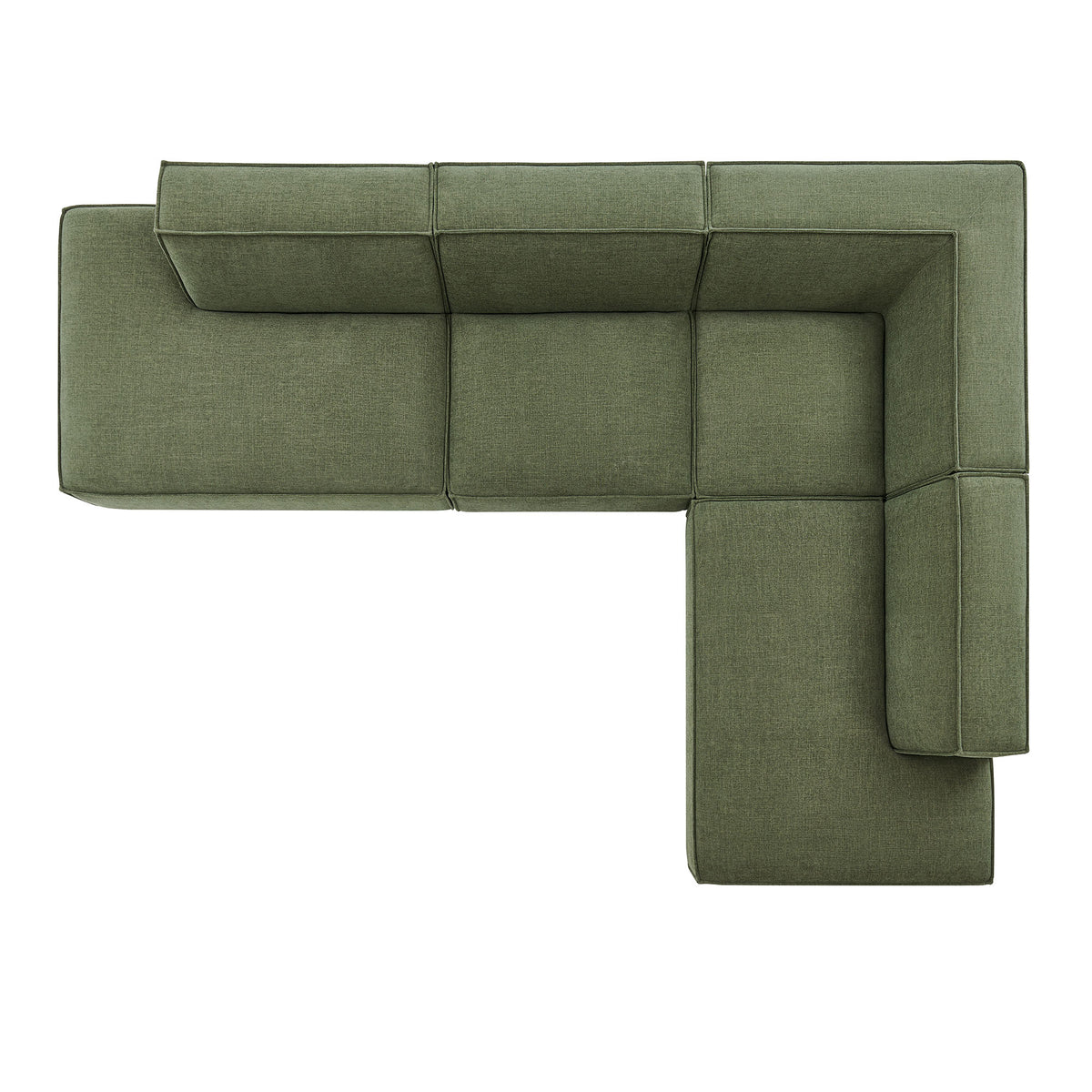 Restore 4-Piece Performance Fabric Upholstered Modular L-Shaped Armless Sectional Sofa - Foliage