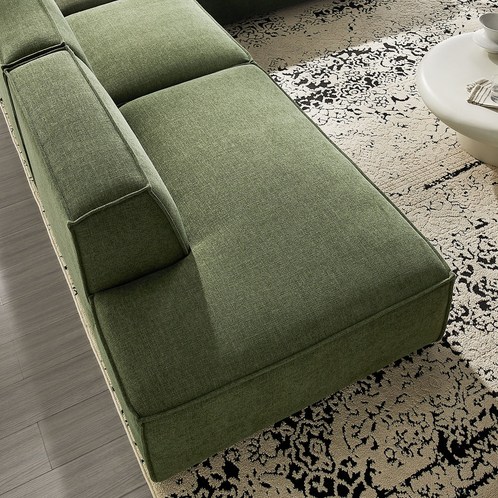 Restore 4-Piece Performance Fabric Upholstered Modular L-Shaped Armless Sectional Sofa - Foliage