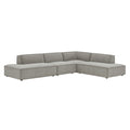 Restore 4-Piece Performance Fabric Upholstered Modular L-Shaped Armless Sectional Sofa - Pewter