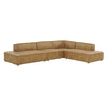 Restore 4-Piece Vegan Leather Modular L-Shaped Armless Sectional Sofa - Toast