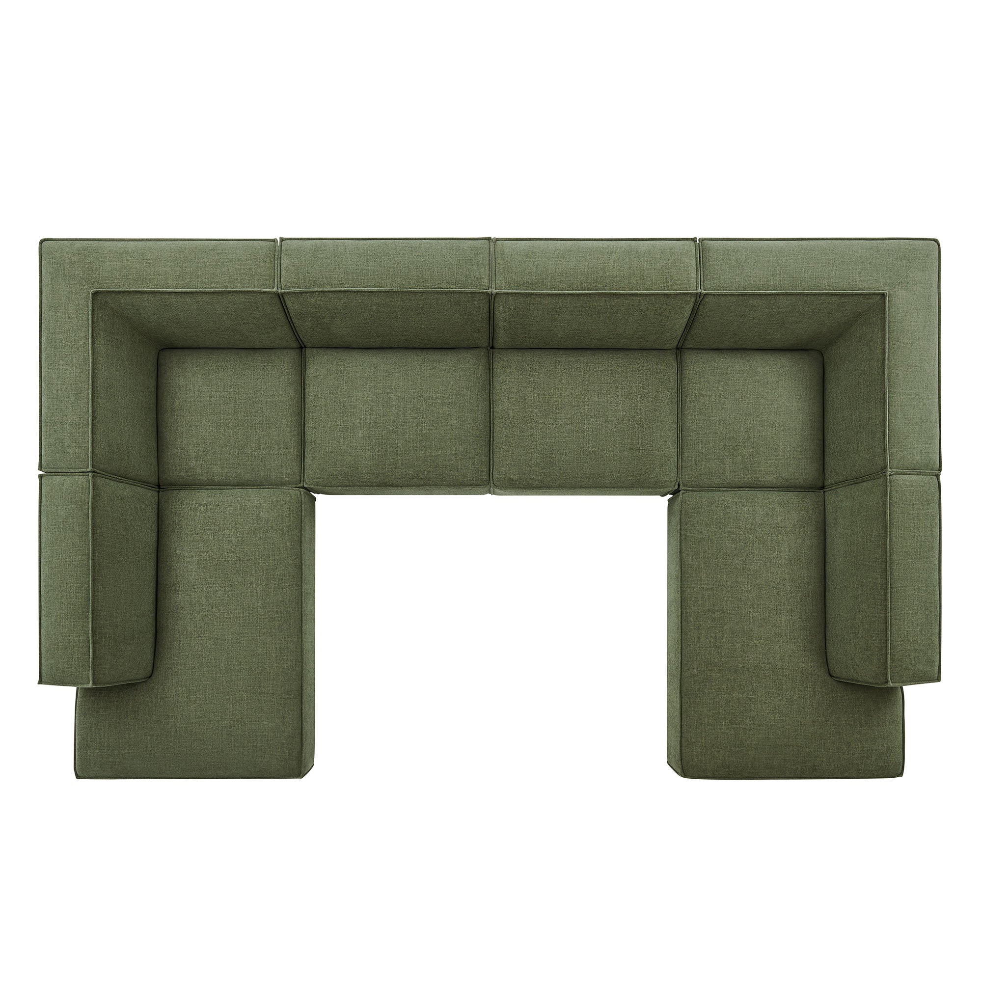 Restore 6-Piece Performance Fabric Upholstered U-Shaped Sectional Sofa - Foliage