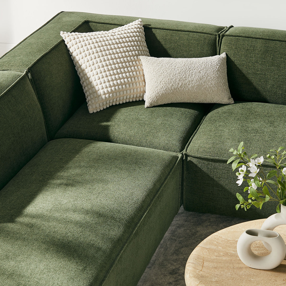 Restore 6-Piece Performance Fabric Upholstered U-Shaped Sectional Sofa - Foliage
