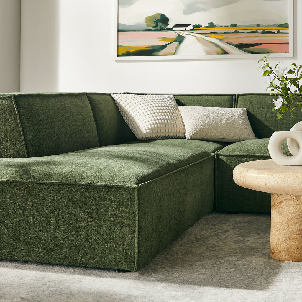 Restore 6-Piece Performance Fabric Upholstered U-Shaped Sectional Sofa - Foliage