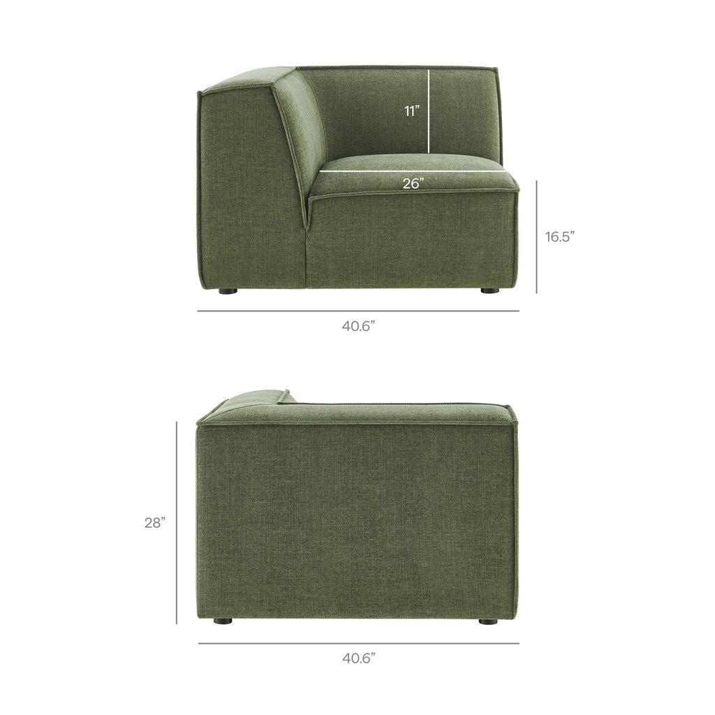 Restore 6-Piece Performance Fabric Upholstered U-Shaped Sectional Sofa - Foliage