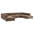Restore 6-Piece Performance Fabric Upholstered U-Shaped Sectional Sofa - Mocha