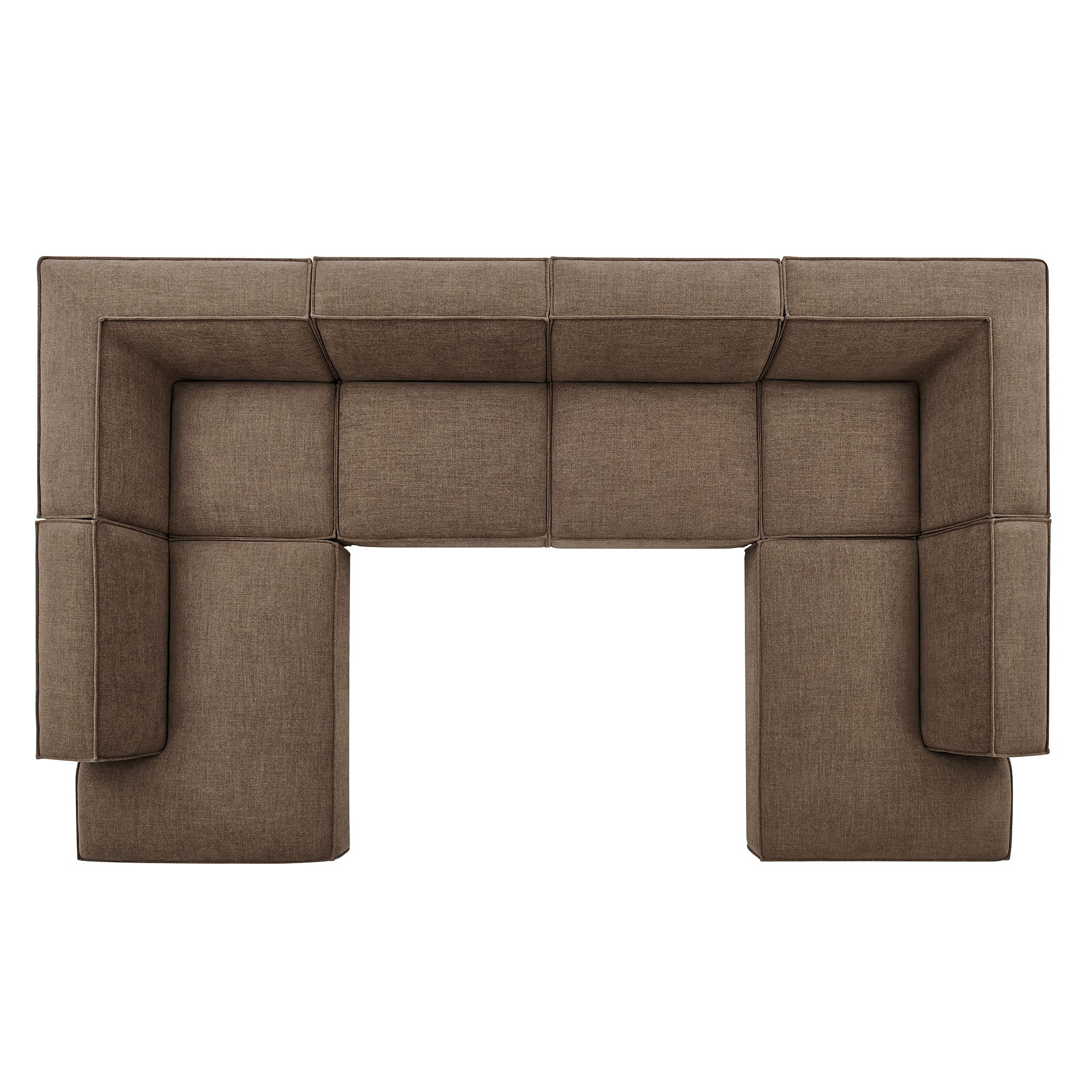 Restore 6-Piece Performance Fabric Upholstered U-Shaped Sectional Sofa - Mocha