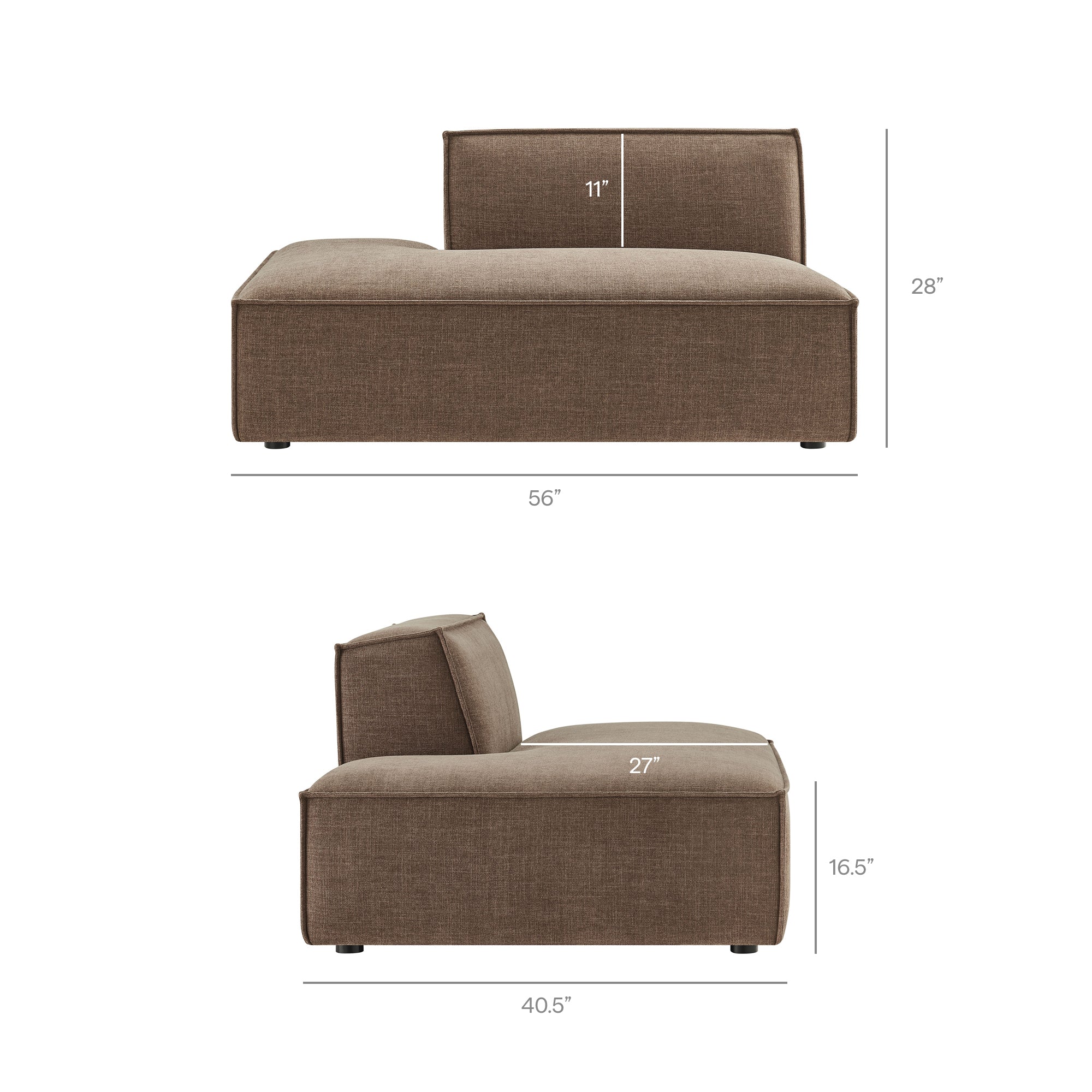 Restore 6-Piece Performance Fabric Upholstered U-Shaped Sectional Sofa - Mocha