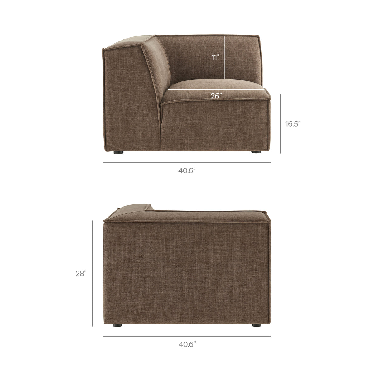 Restore 6-Piece Performance Fabric Upholstered U-Shaped Sectional Sofa - Mocha