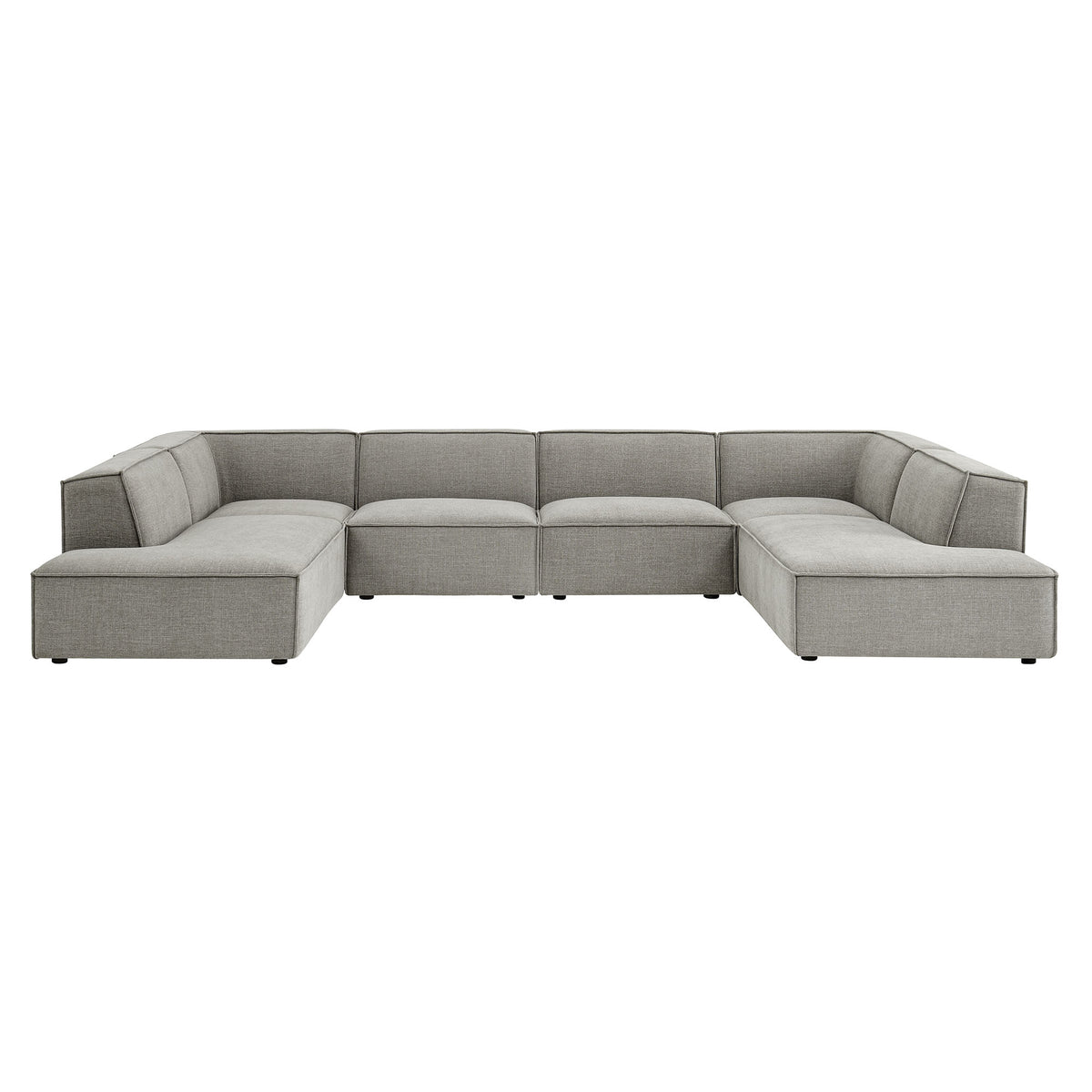 Restore 6-Piece Performance Fabric Upholstered U-Shaped Sectional Sofa - Pewter