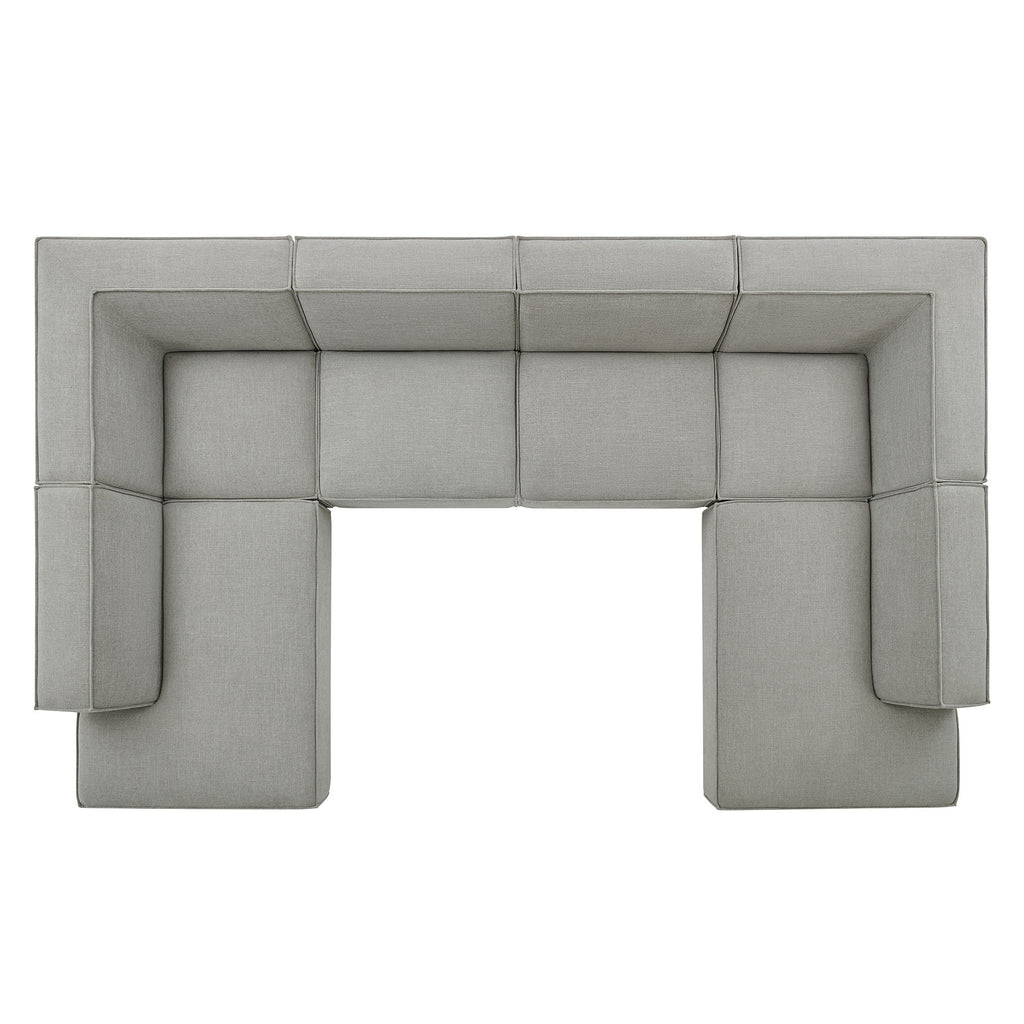 Restore 6-Piece Performance Fabric Upholstered U-Shaped Sectional Sofa - Pewter