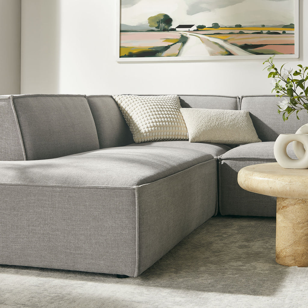 Restore 6-Piece Performance Fabric Upholstered U-Shaped Sectional Sofa - Pewter