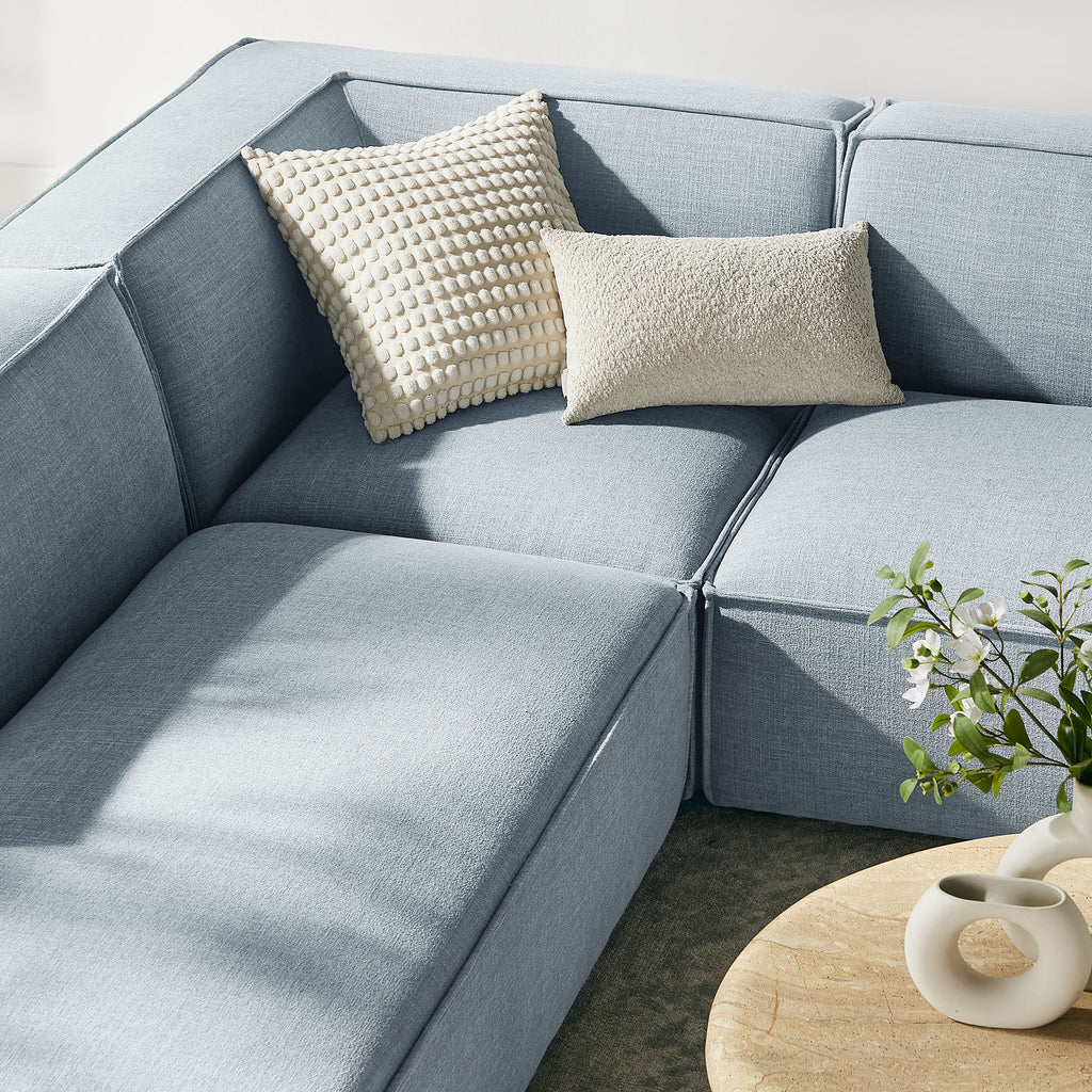 Restore 6-Piece Performance Fabric Upholstered U-Shaped Sectional Sofa - Sky