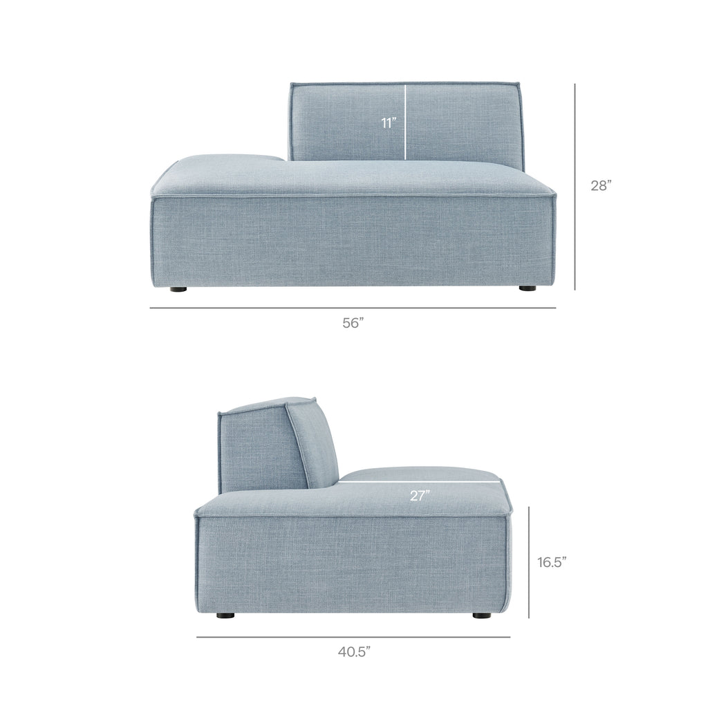 Restore 6-Piece Performance Fabric Upholstered U-Shaped Sectional Sofa - Sky