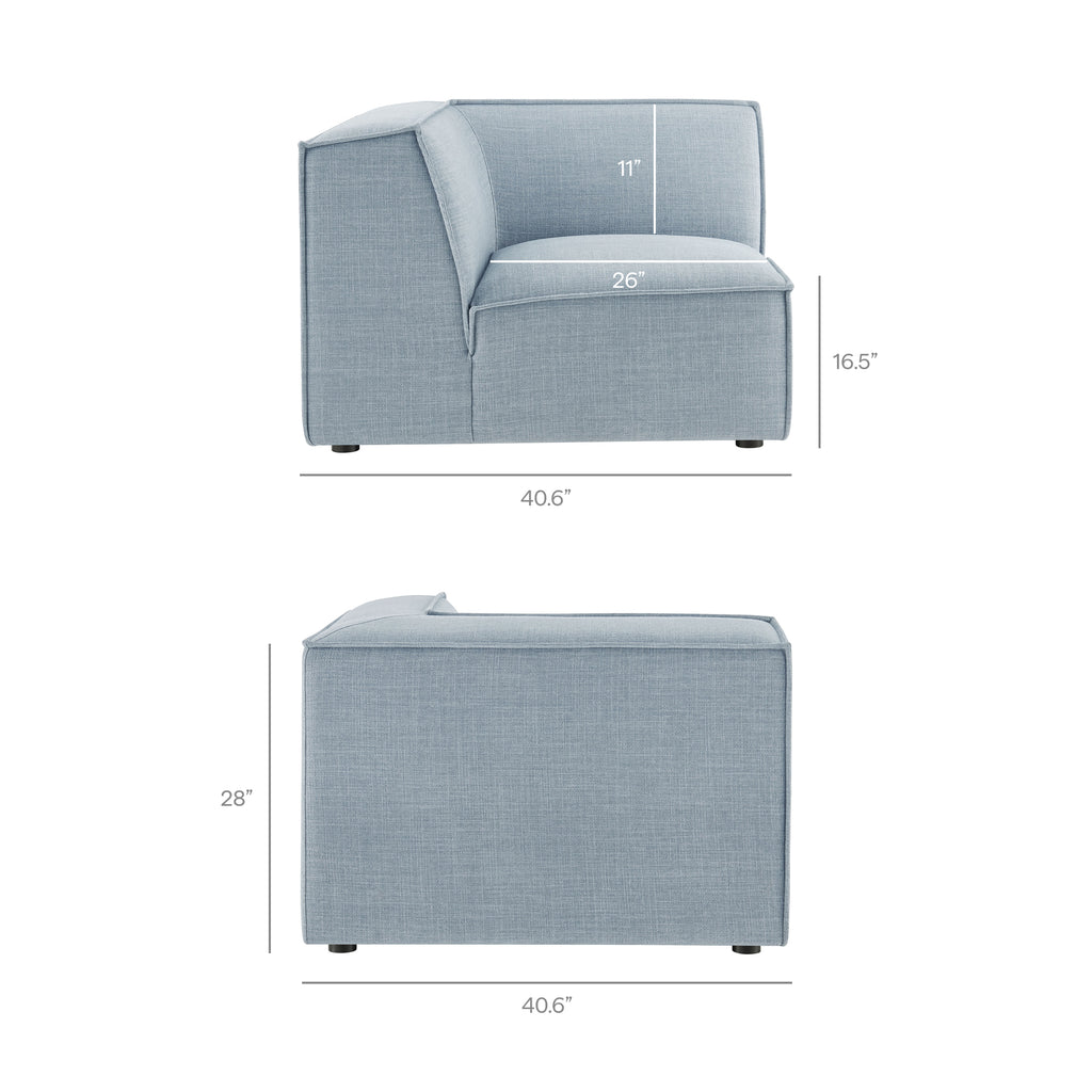 Restore 6-Piece Performance Fabric Upholstered U-Shaped Sectional Sofa - Sky
