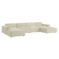 Restore 6-Piece Performance Fabric Upholstered Modular Sectional Sofa - Ecru
