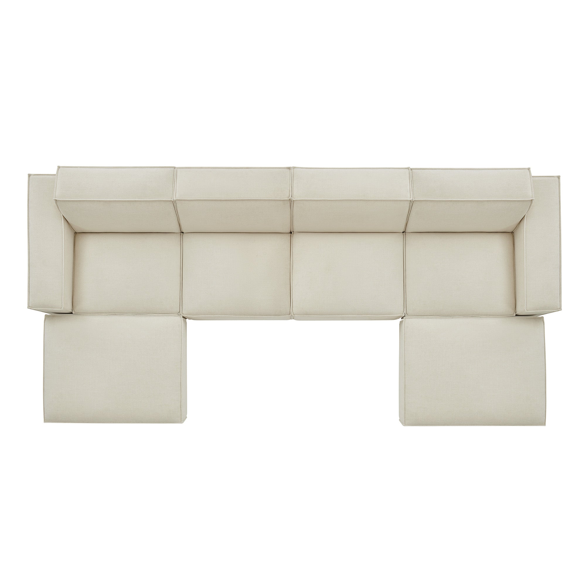 Restore 6-Piece Performance Fabric Upholstered Modular Sectional Sofa - Ecru