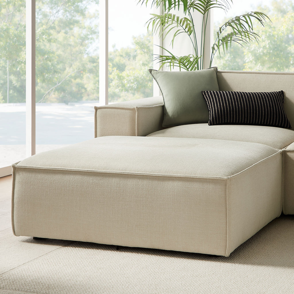 Restore 6-Piece Performance Fabric Upholstered Modular Sectional Sofa - Ecru