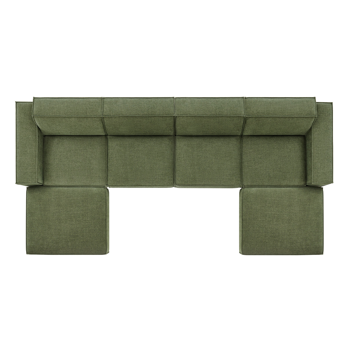 Restore 6-Piece Performance Fabric Upholstered Modular Sectional Sofa - Foliage