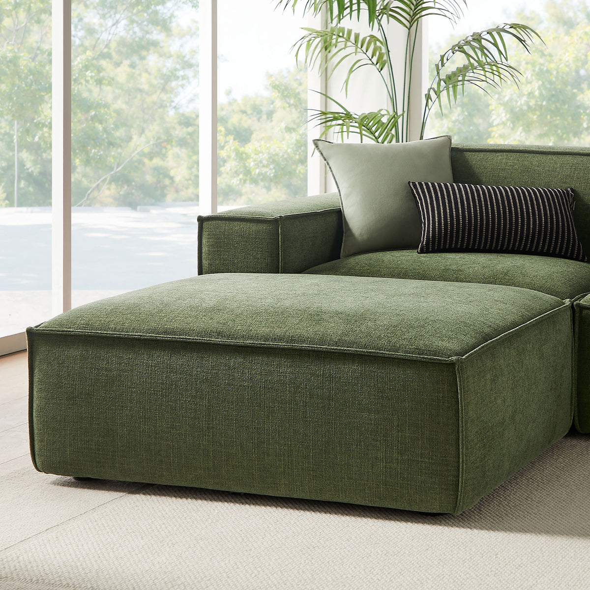 Restore 6-Piece Performance Fabric Upholstered Modular Sectional Sofa - Foliage