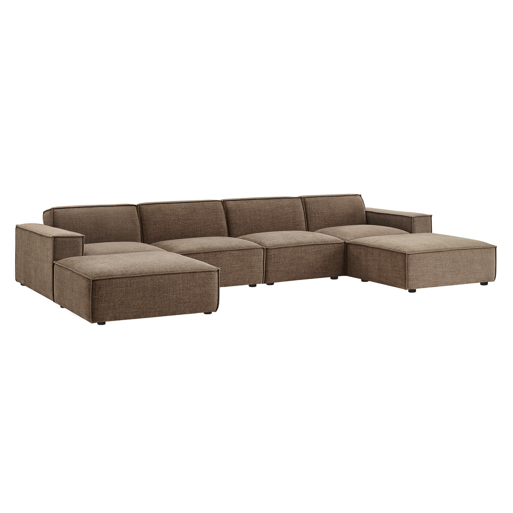 Restore 6-Piece Performance Fabric Upholstered Modular Sectional Sofa - Mocha