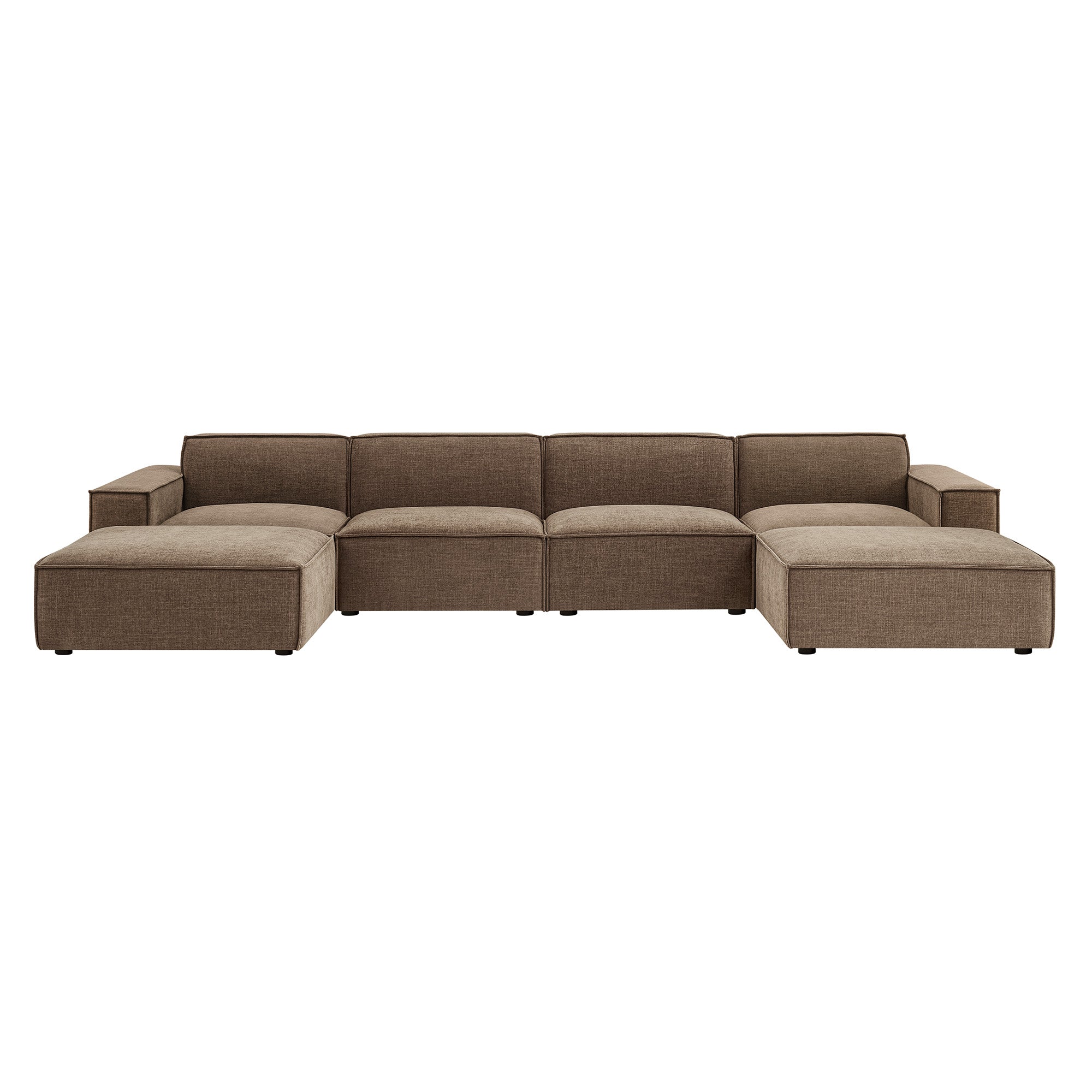 Restore 6-Piece Performance Fabric Upholstered Modular Sectional Sofa - Mocha