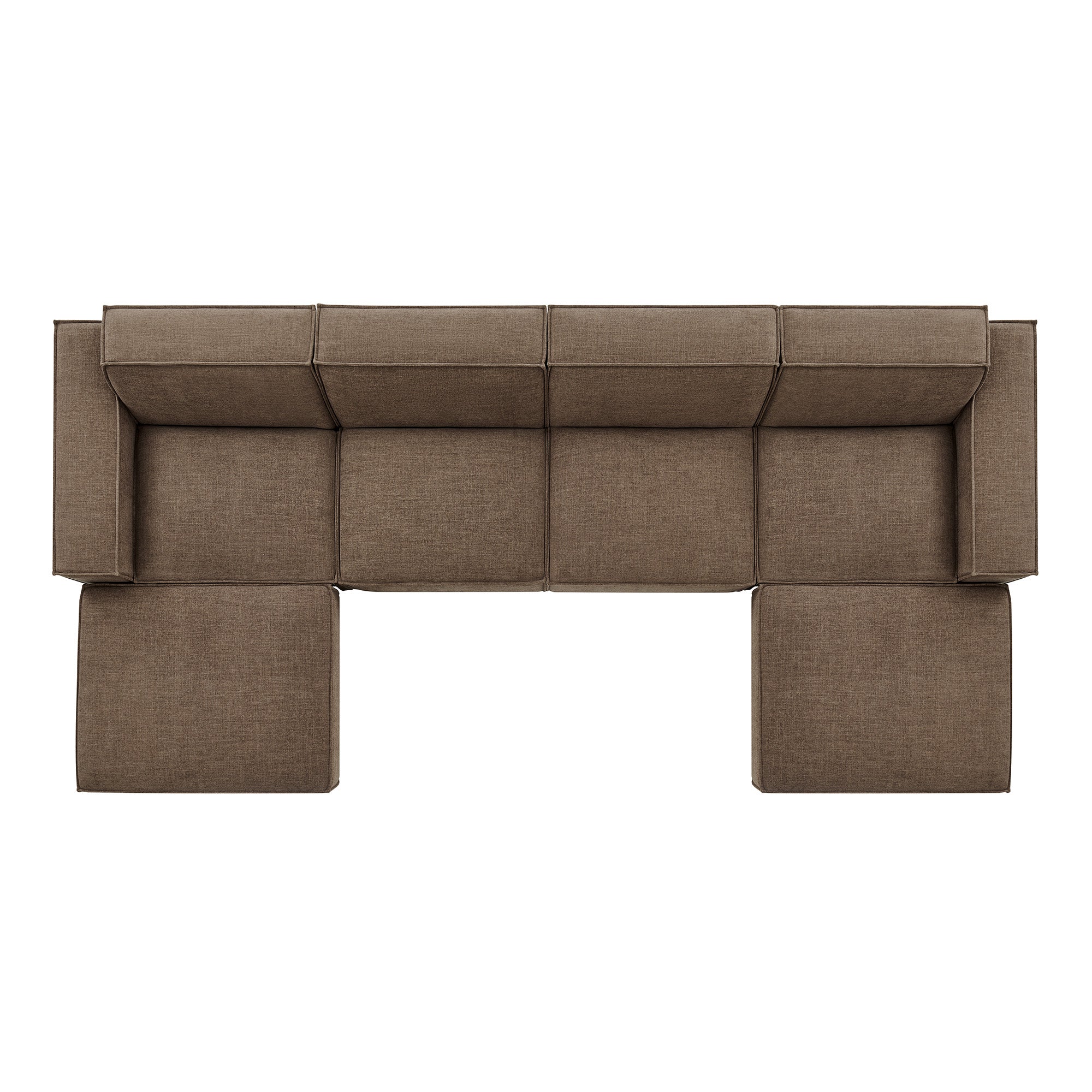 Restore 6-Piece Performance Fabric Upholstered Modular Sectional Sofa - Mocha