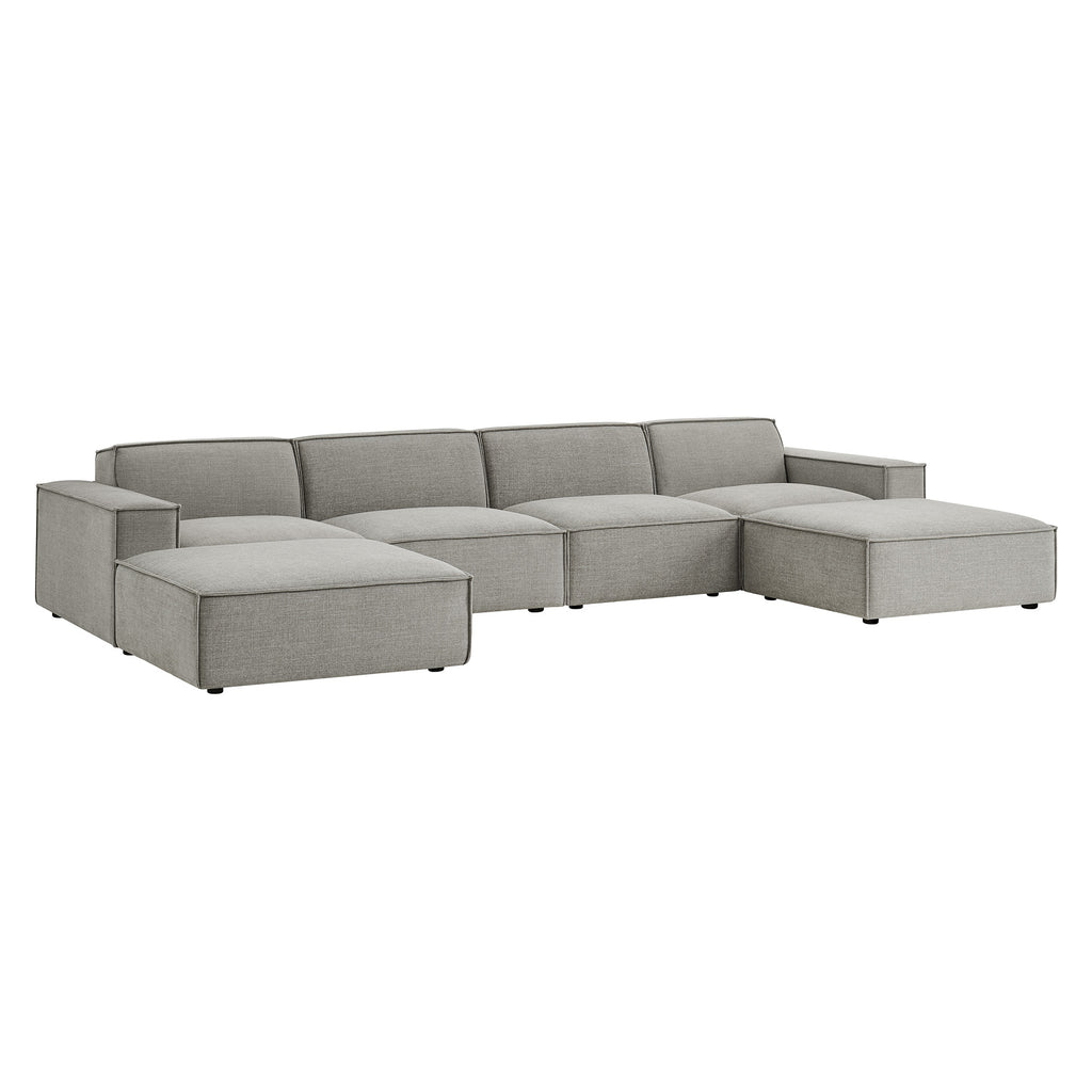 Restore 6-Piece Performance Fabric Upholstered Modular Sectional Sofa - Pewter
