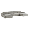 Restore 6-Piece Performance Fabric Upholstered Modular Sectional Sofa - Pewter